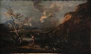 Salvator Rosa Landscape with Tobit and the angel oil painting reproduction